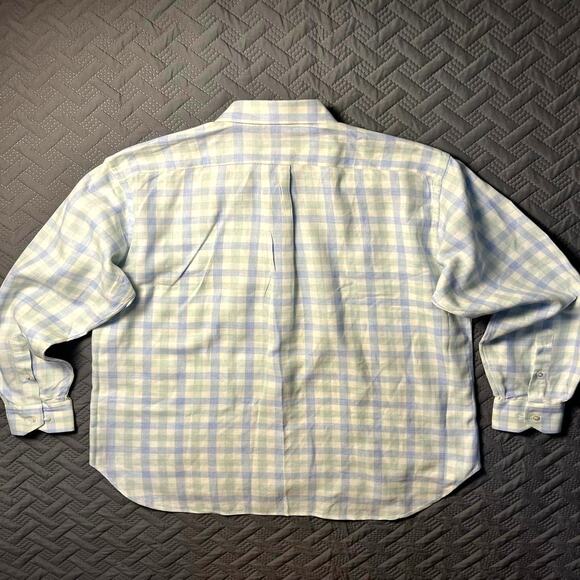 Loro Piana Luxury Linen Shirt Pastel Gingham Plaid Heritage Bespoke Men's XL - Picture 4 of 10